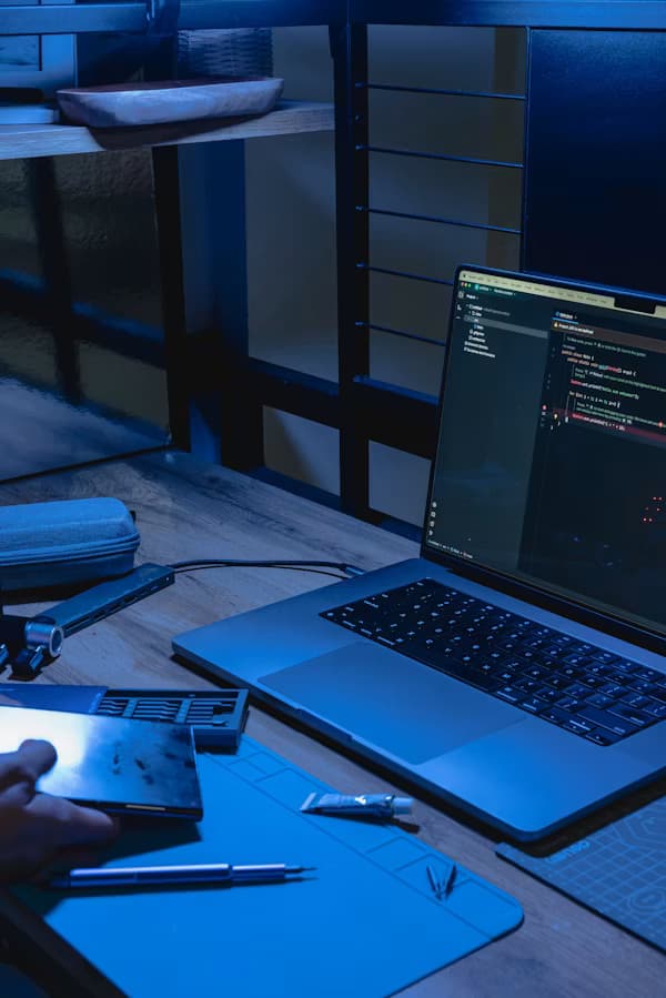 Student journey showing a coder focusing at night